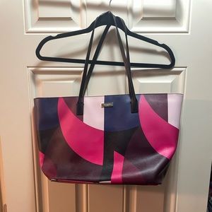 Kate spade geometric violet/pink shoulder bag tote